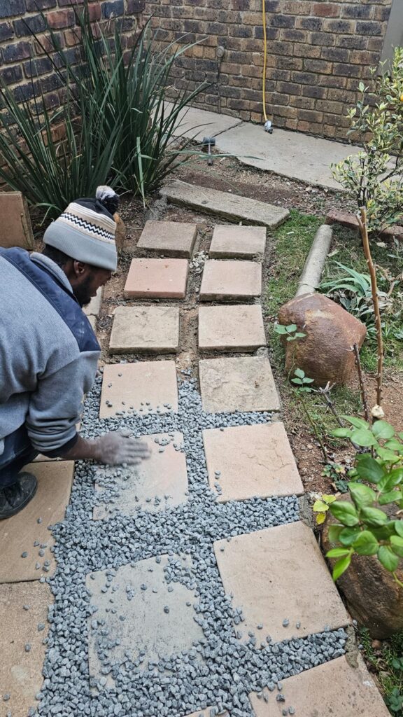 Pavers with crush stone