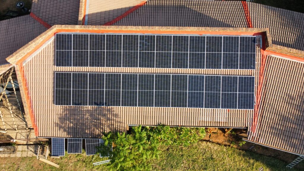 solar panels on roof
