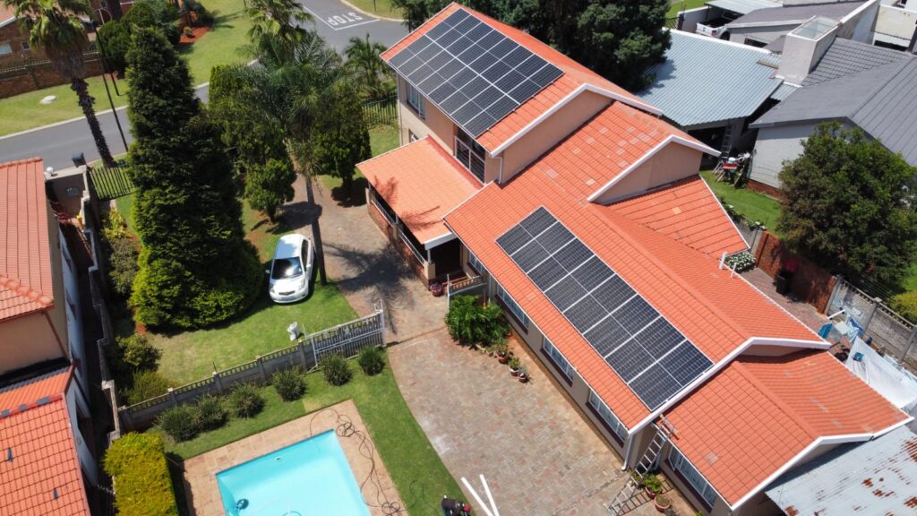 solar panels on roof